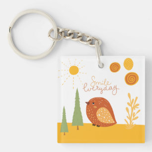 Elke dag lachen Boho Bird Sunshine Cute Sleutelhanger