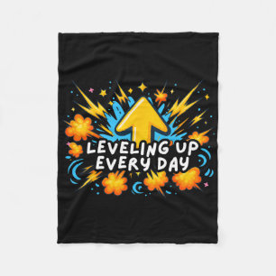 Elke Dag Level Omhoog Ck Naar School T-shirt Gamer Fleece Deken