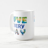 Elke dag liefde op aarde koffiemok (Voorkant links)