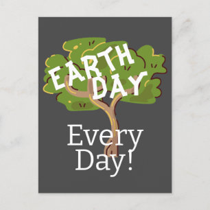 Elke dag op aarde, ga groen, Red onze planeet Briefkaart