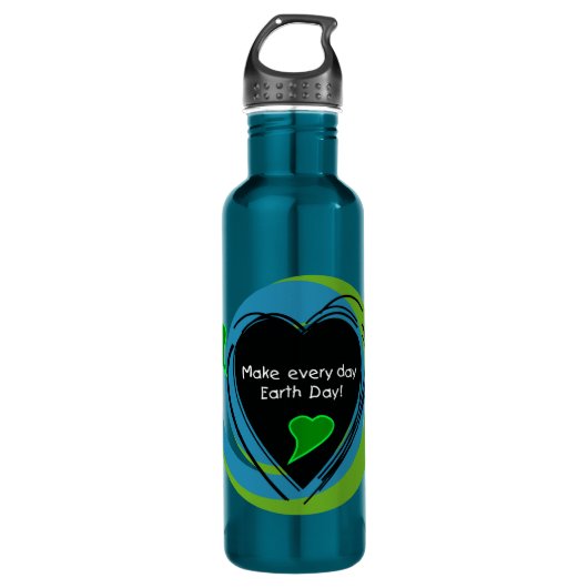 Elke dag op aarde waterfles  (Voorkant)