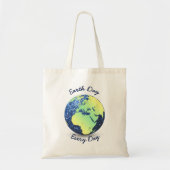 Elke dag op de Dag van de Aarde blauw Wereldbol Tote Bag (Voorkant)