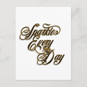 Elke dag weer zwart Glitter Wordart Briefkaart