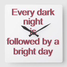 Elke donkere nacht vierkante klok