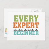 Elke expert was ooit een beginner briefkaart (Voorkant / Achterkant)