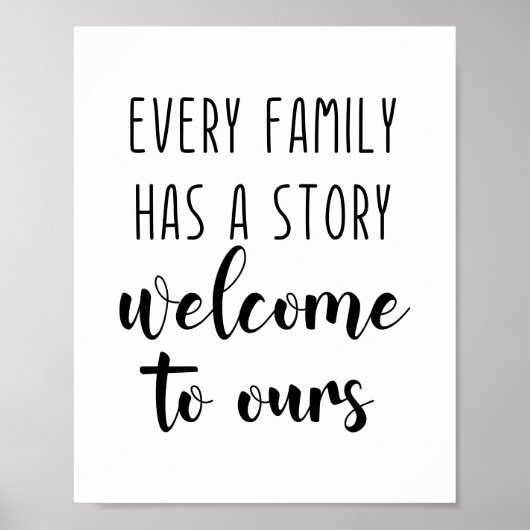 Elke familie heeft een artikel dat ons welkom heet poster (Voorkant)