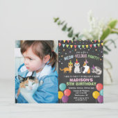 ELKE FOTO - Cat Kitten Verjaardagsjalk Uitnodiging (Staand voorkant)