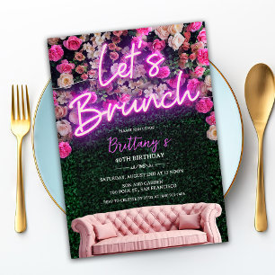 ELKE GEBEURTENIS - Neon Brunch Bloemen Uitnodiging
