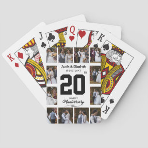 Elke gelukkige verjaardag 12 foto collage pokerkaarten