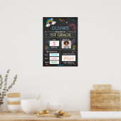 Elke graad zwart schoolbord eerste dag van school poster (Keuken)