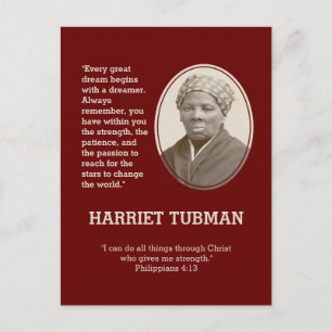 Elke grote droom BHM HARRIET TUBMAN-citaat Briefkaart