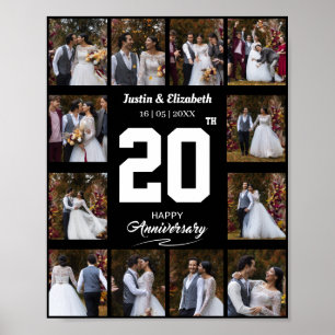 Elke Happy Jubileum 12 Fotocollage Poster