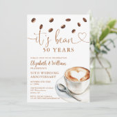 Elke Huwelijksverjaardag Jaar Koffie Thema Kaart (Staand voorkant)