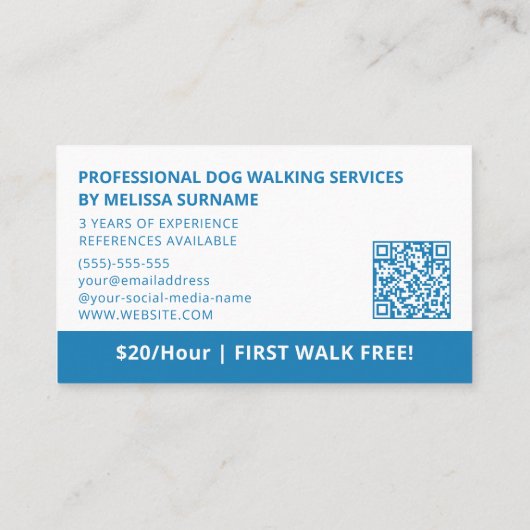 Elke Italiaanse kleur Greyhound - Dog Walker Visitekaartje (Achterkant)