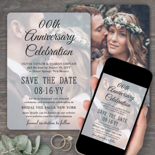ELKE Jubileum 2 Foto Elegant Script Overlay Save The Date