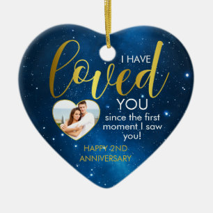 Elke Jubileum Love Heart Photo Template Keramisch Ornament