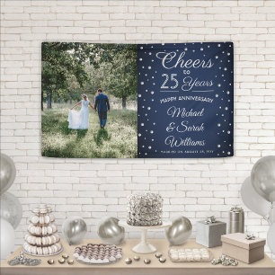 ELKE Jubileum Proost Foto Navy Blauw en Wit Spandoek