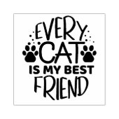 Elke kat is mijn beste vriend 	rubberstempel (Afrduk)