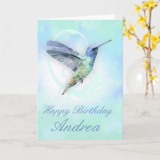 Elke keer dat er een aangepaste Hummingbird-Wenska Kaart (Gele Bloem)