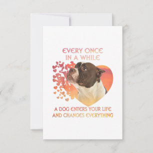 Elke keer in AWoile Dog begint je leven in Amerika RSVP Kaartje