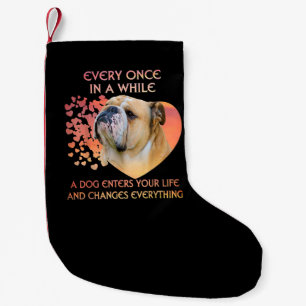 Elke keer in een tijd dat een hond je leven ingaat kleine kerstsok