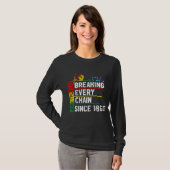 Elke keten breken sinds 1865 juni 1965, zwart H T-shirt (Voorkant volledig)