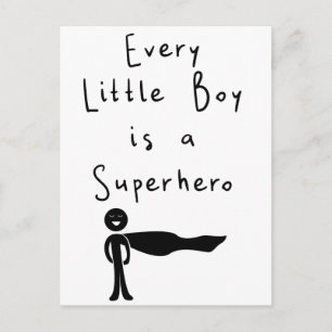 elke kleine jongen is een superheld briefkaart