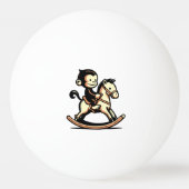 Elke kleur aap op schommelend paard pingpongballen (Voorkant)