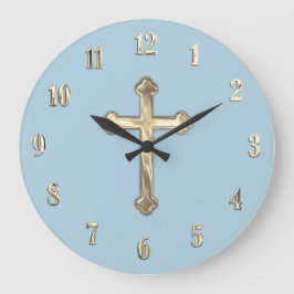 Elke kleur achtergrond Gold Cross Grote Klok
