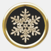 Elke kleur Achtergrond Gold Crystal Snowflake Seal Ronde Sticker (Voorkant)