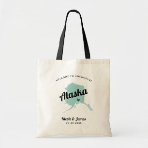 Elke Kleur Alaska Map Wedding Welcome Bag, Tote Bag