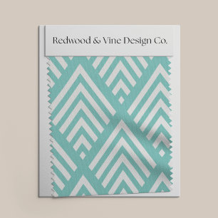 Elke kleur / Aqua en witte diamant Chevron Stof
