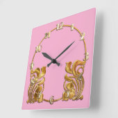 Elke kleur Art Deco Gold Design Vierkante Klok (Hoek)