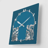 Elke kleur Art Deco Zilver ontwerp Vierkante Klok (Hoek)