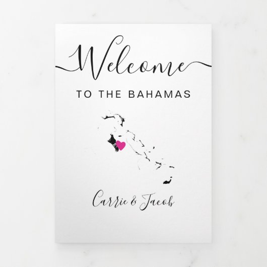 Elke kleur Bahamas Trouwtas Welkom Route Drieluik Programma (Cover)