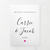 Elke kleur bruiloft tas welkom reisroute brief drieluik programma (Cover)