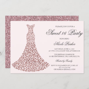 ELKE KLEUR - Diamond Gown Sweet 16 Uitnodiging