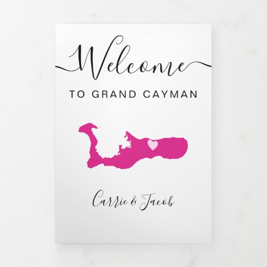 Elke kleur Grand Cayman bruiloft welkom route Drieluik Programma (Cover)