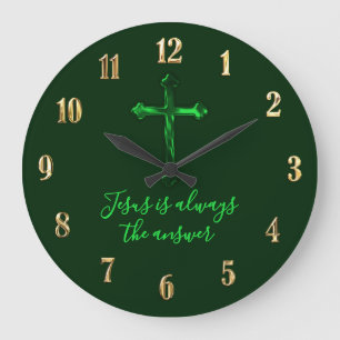Elke kleur groen kruis Jezus is altijd het antwoor Grote Klok