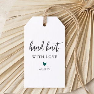 Elke Kleur Hart Hand Gebreid met Liefde, Handgemaa Cadeaulabel