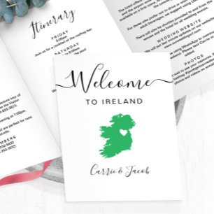 Elke kleur Ierland bruiloft welkom reisroute brief Drieluik Programma
