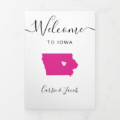 Elke kleur Iowa bruiloft welkom route & brief Drieluik Programma (Cover)