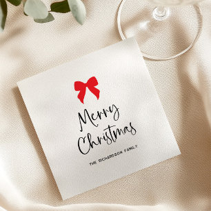 Elke Kleur Lint Chic Coquette Prettig Kerstfeest Servet
