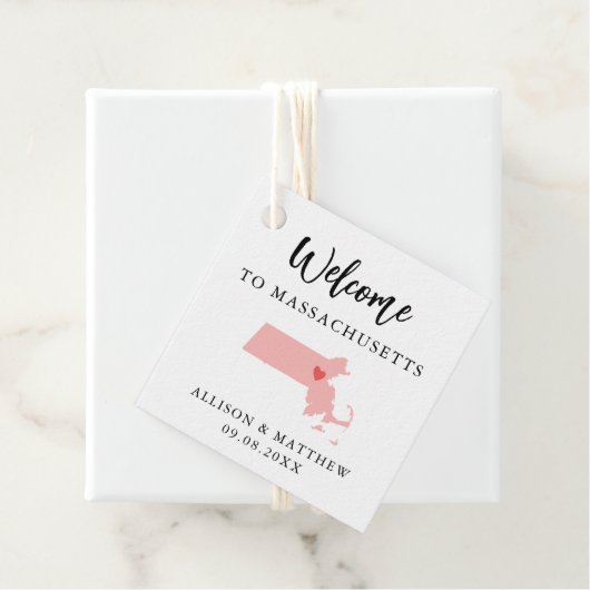 Elke Kleur Massachusetts Weddenschap Welkomsttas Bedankjes Labels (In situ)