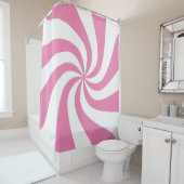 Elke kleur met witte peppermint-wervelstructuurrok douchegordijn (In situ)
