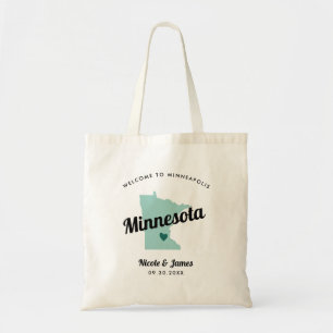 Elke Kleur Minnesota Map Wedding Welcome Bag, Tote Bag
