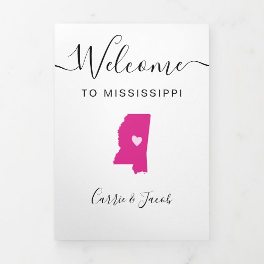 Elke kleur Mississippi bruiloft welkom route Drieluik Programma (Cover)