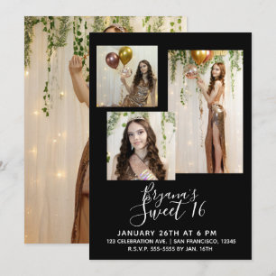 Elke Kleur Moderne Minimale Sweet 16-partijfoto Kaart