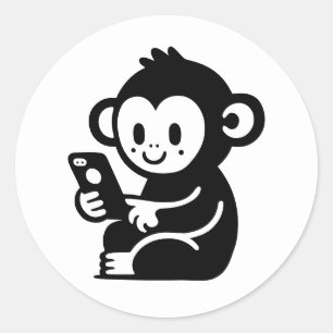 Elke kleur Monkey Phone Ronde Sticker