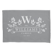 Elke kleur | Monogram bijtende familienaam Kussensloop (Voorkant-Links)